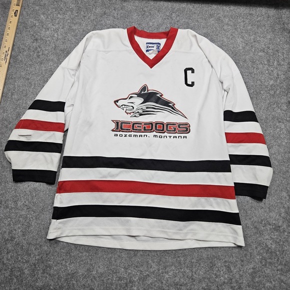 Vintage Bozeman Icedogs‎ Hockey Jersey Mens Large Montana Hagestad #59